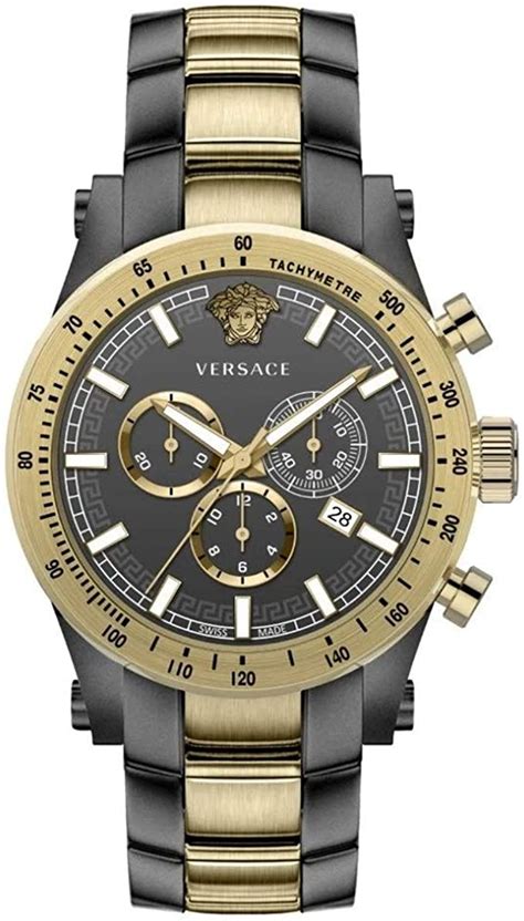 versace mens gold watch|Versace sapphire crystal watch.